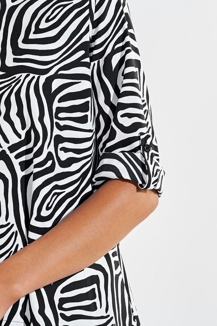 Women's Santa Barbara Tunic Top  |  Black/White Mara Abstract Print