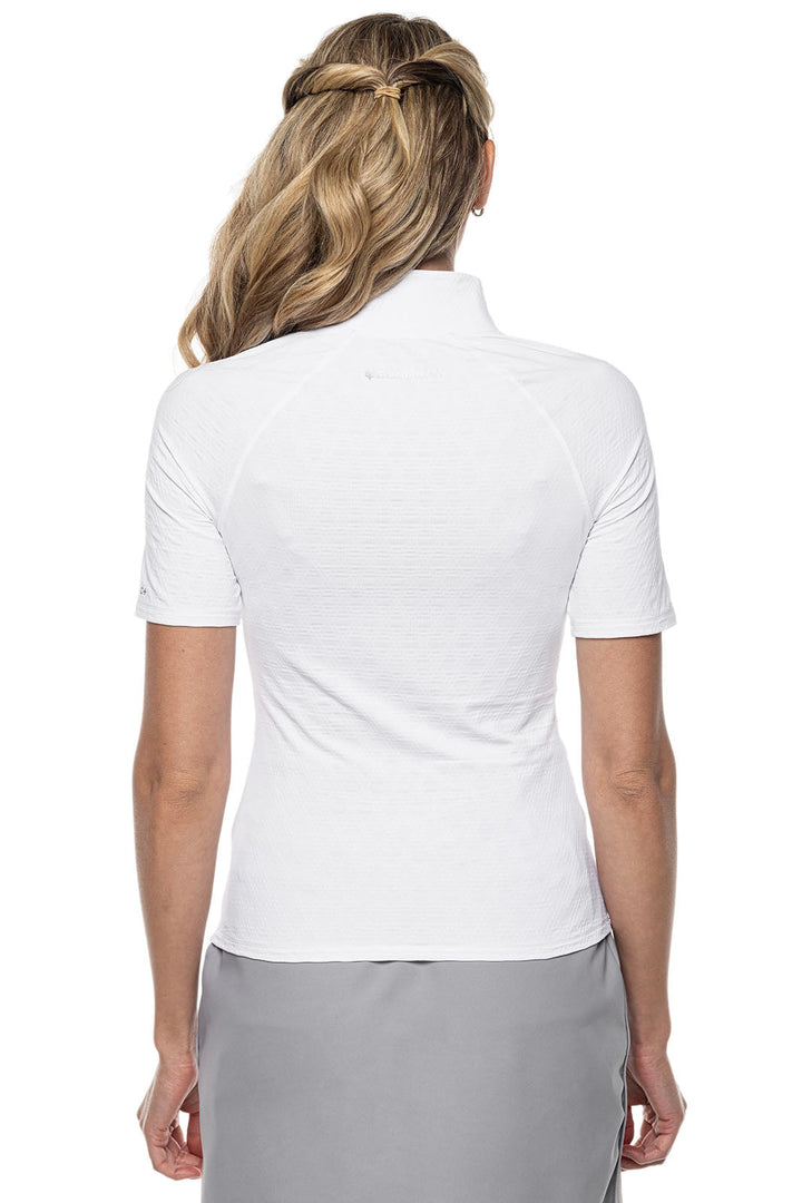 Women's Albatrose Golf Elbow Sleeve Shirt  |  White Diamond Jacquard
